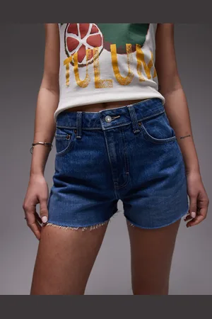 Topshop Denim A-line Shorts