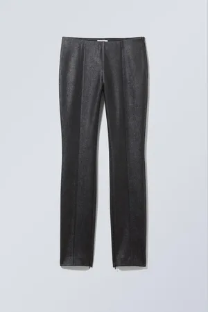 Weekday Dalia Coated Faux Leather Slim Trousers