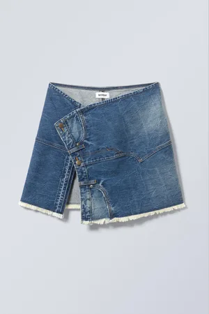 Weekday Short Denim Wrap Skirt