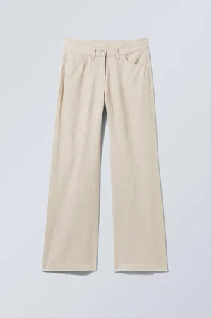 Weekday Regular Fit Linen Blend Trousers