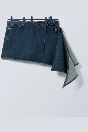 Weekday Short Denim Wrap Skirt