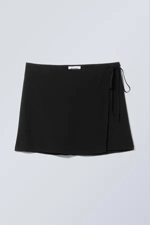 Weekday Tailored Viscose Mini Wrap Skirt