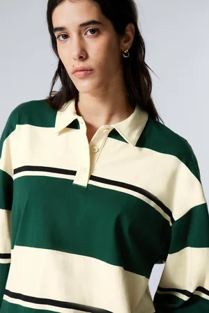 Weekday Striped Oversized Polo Shirt