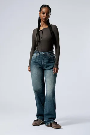 Weekday Halo Curve High Waisted Regular Wide Leg Jeans