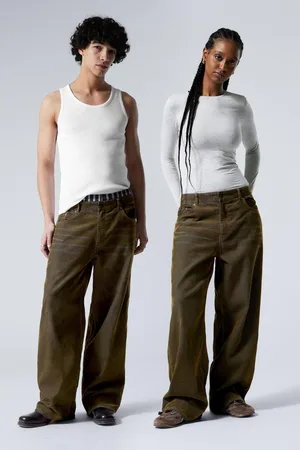 Weekday Astro Loose Baggy 2-Tone Corduroy Trousers