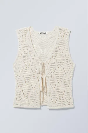 Weekday Crochet Knit Tie Vest