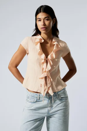 Weekday Frilled Tie-Front Top