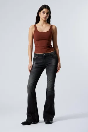 Weekday Flame Low Rise Slim Flared Leg Jeans