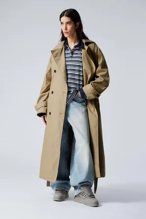 Weekday Oversized Double-Breasted Cotton Trench Coat