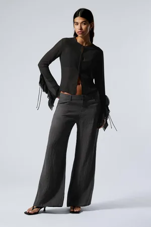 Weekday Crinkle Low Waist Loose Fit Trousers
