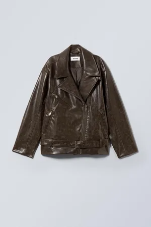 Weekday Oversized Faux Leather Biker Jacket