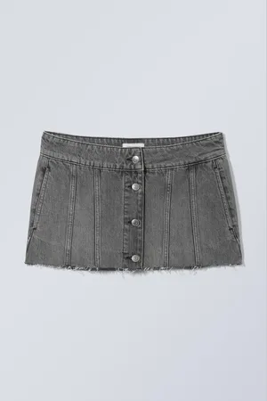 Weekday Frayed Mini Denim Skirt