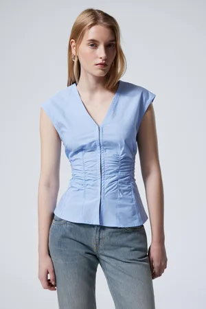 Weekday Sleeveless Gathered Poplin Top