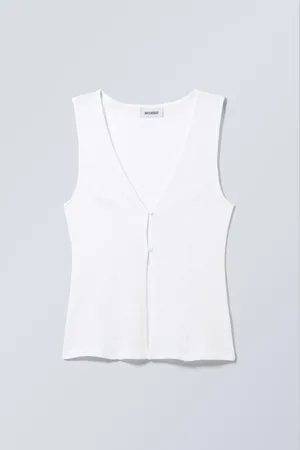 Weekday Fitted Button Vest Top