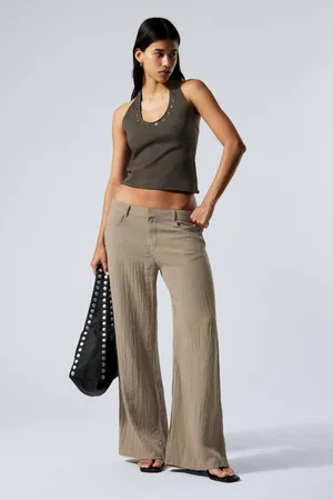 Weekday Crinkle Low Waist Loose Fit Trousers