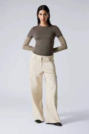 Weekday Low Rise Baggy Leg Cotton Trousers