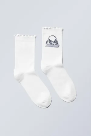 Weekday Frilled Printed Socks