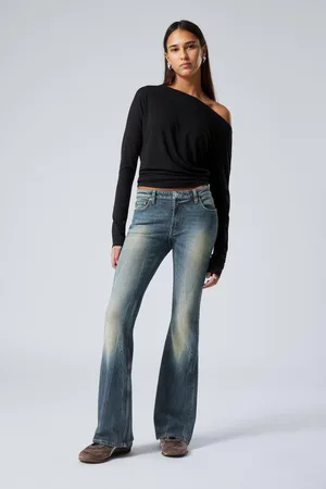 Weekday Flame Low Rise Slim Flared Leg Jeans
