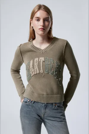 Weekday Knitted Patch-Print Cotton Sweater