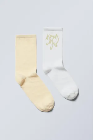 Weekday 2-pack Soft Graphic Socks