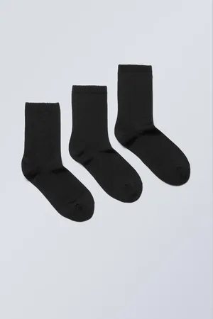 Weekday 3-pack Shiny Socks