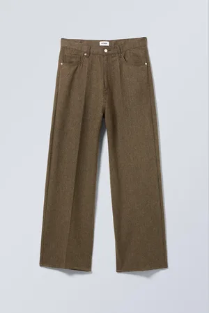 Weekday Astro Loose Baggy Herringbone Trousers