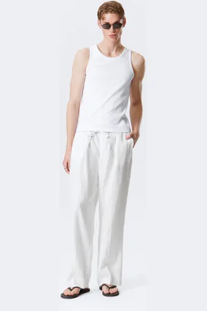 Weekday Loose Fit Straight Leg Linen Trousers