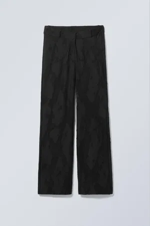 Weekday Low Flared Jacquard Trousers