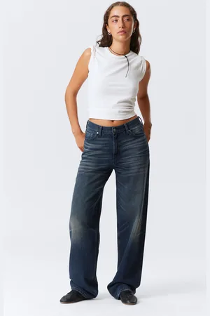 Weekday Rail Mid Rise Loose Wide Leg Jeans