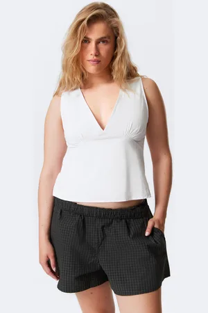 Weekday Sleeveless V-Neck Cotton Poplin Top