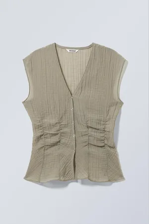 Weekday Cap-Sleeved Sheer Top