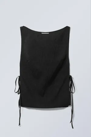 Weekday Sleeveless Boat-Neck Tie Top