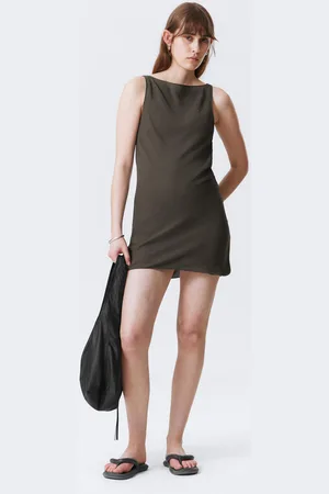 Weekday Sheer Sleeveless Boat-Neck Mini Dress
