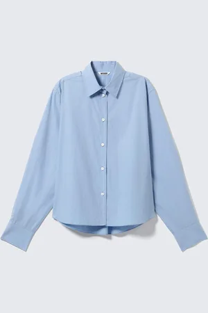 Weekday Relaxed Cropped Long-Sleeved Cotton Shirt