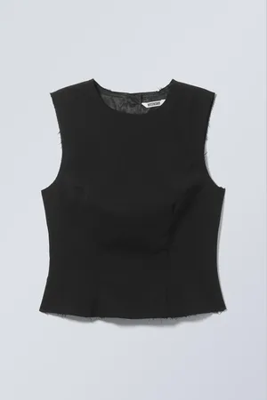 Weekday Sleeveless Frayed Suiting Top