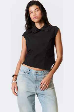 Weekday Cap-Sleeved Asymmetric Ripstop Top