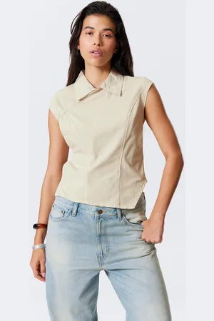 Weekday Cap-Sleeved Asymmetric Ripstop Top