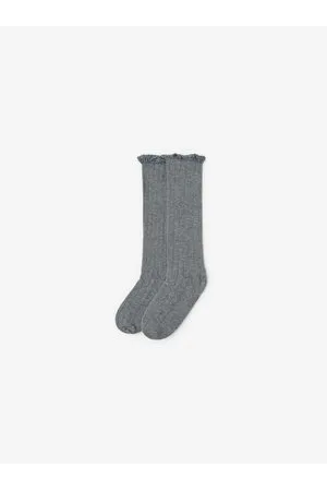 Zara Long lace trim socks