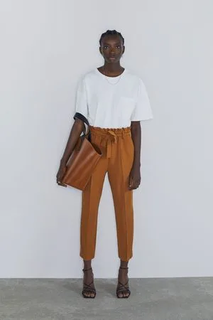 Zara Paperbag trousers with belt