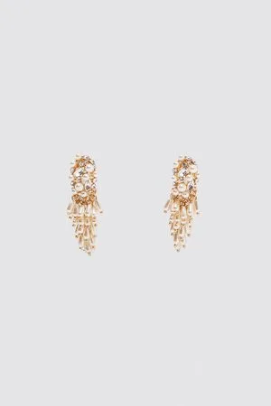 Zara Bejewelled pearly earrings