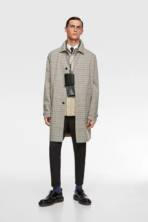 Zara Check traveller trench coat