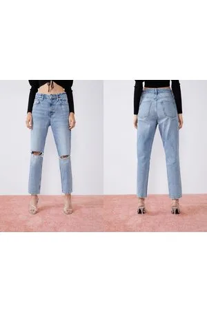 Zara Ripped mom fit jeans