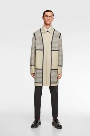Zara Check patchwork traveller trench coat
